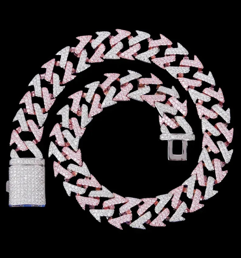 15MM Lightning Link Iced Out Necklace Chain - CaratixJewelry